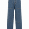 Medium Wash Wide-Leg Jeans with Horizontal Panel Detailing