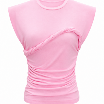 Light Pink Sleeveless Twisted Front Ruched Top
