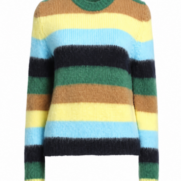 Multicolor Horizontal Stripe Fuzzy Knit Sweater
