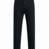 Washed Black High-Waisted Straight-Leg Jeans
