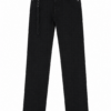 Black High-Rise Straight-Leg Jeans with Detachable Strap